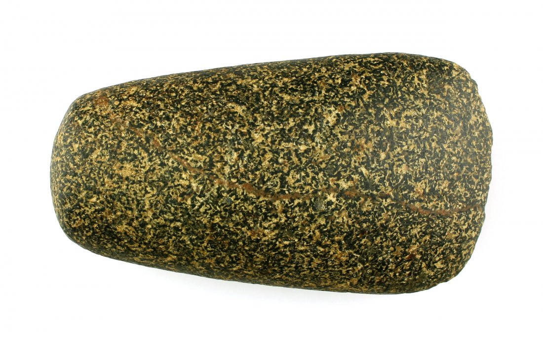 Extra Fine 4 7/16" Speckled Granite Celt - Motley COA (1 of 2)