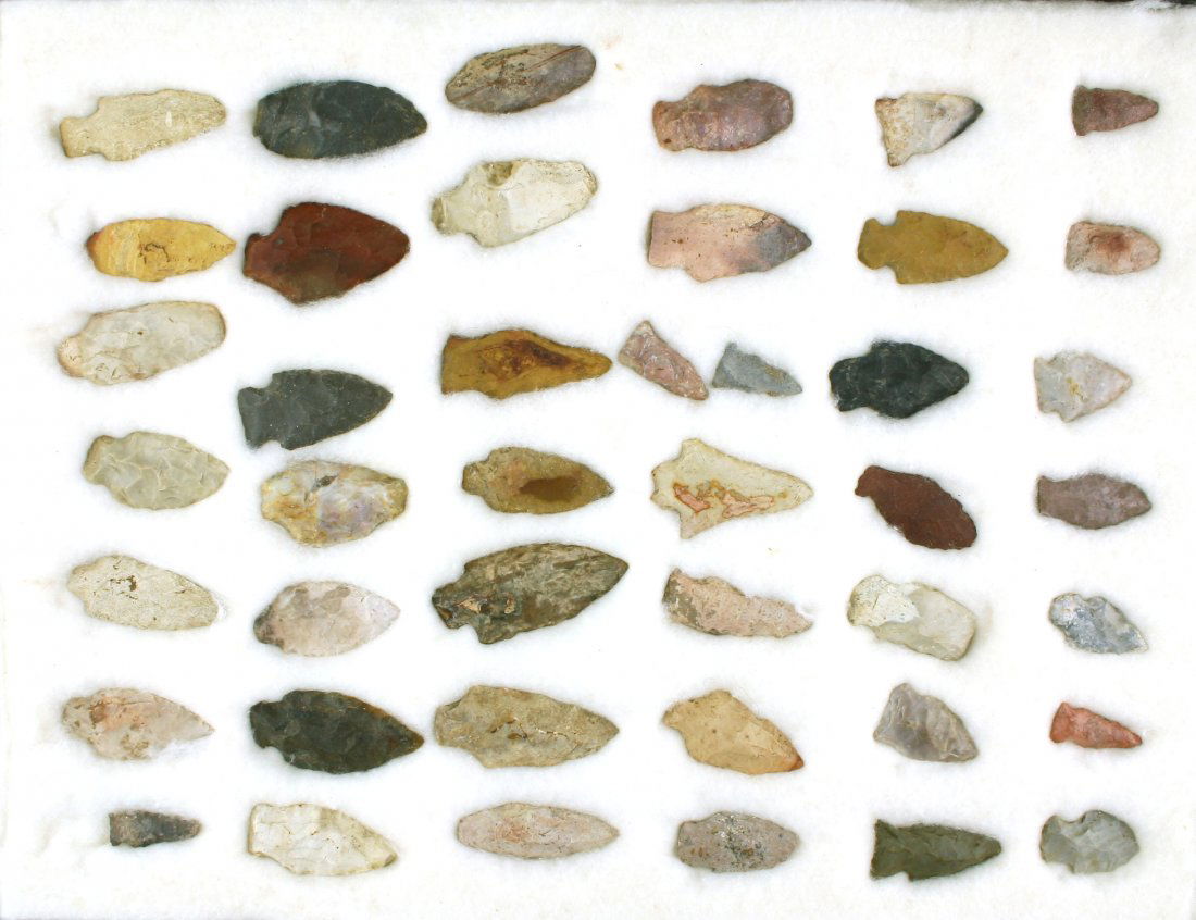 Mini-Collection of 43 Arrowheads (1 of 1)