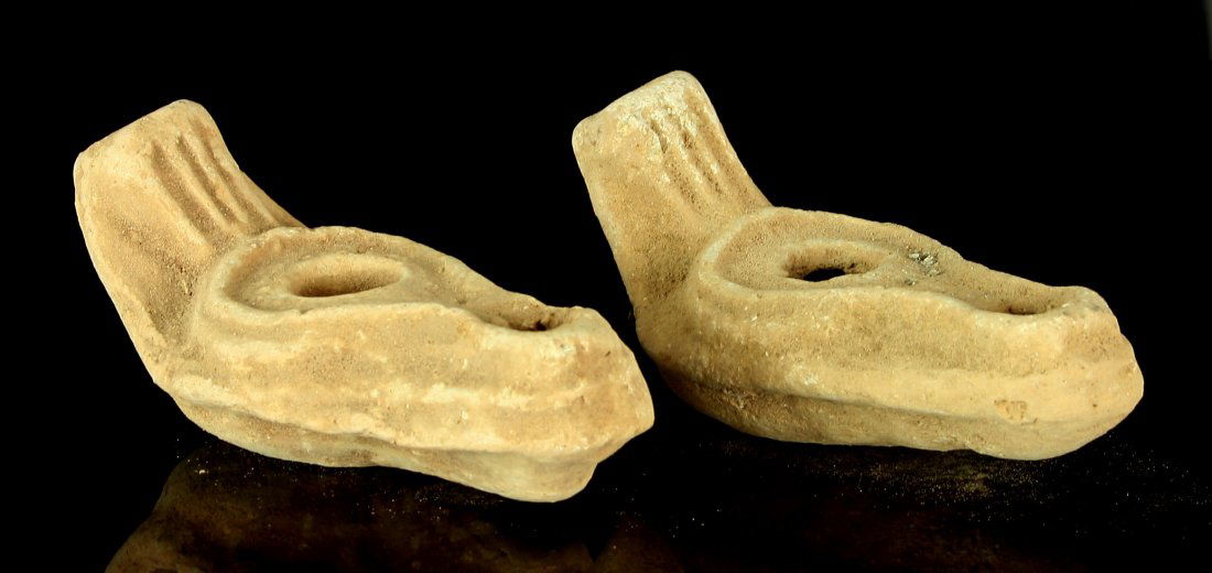 Pair of Holy Lands Oil Lamps (1 of 3)