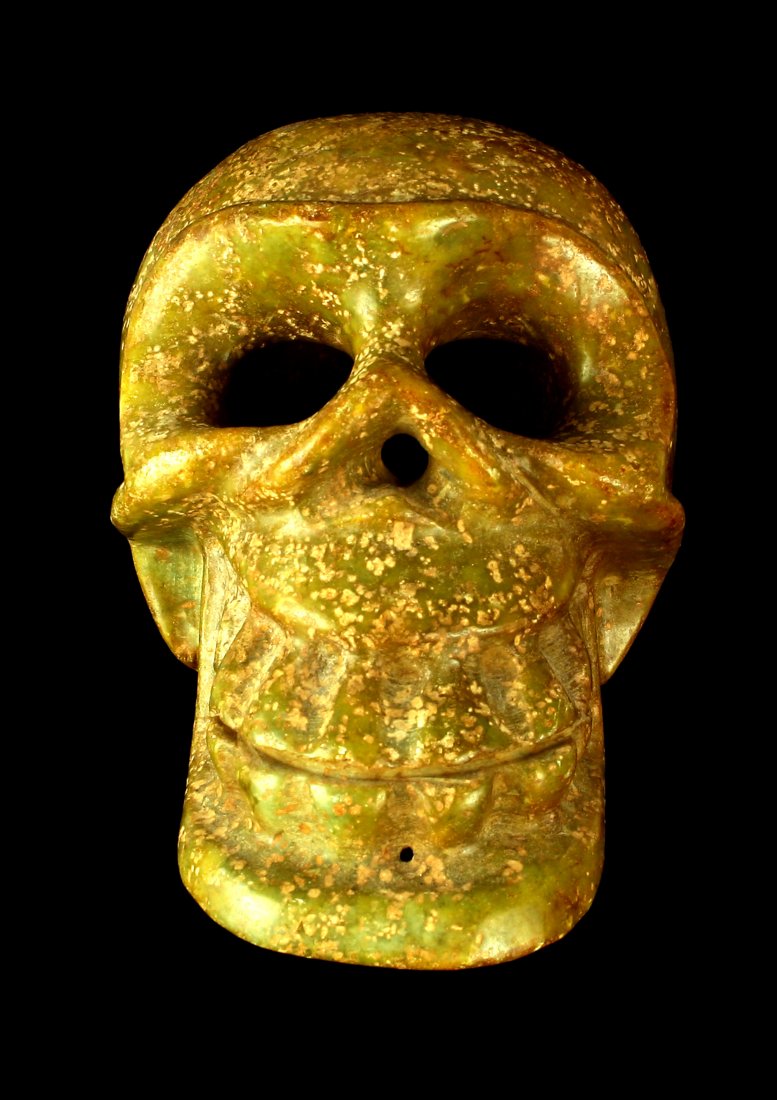 4" Tall Carved Jade Skull (1 of 5)