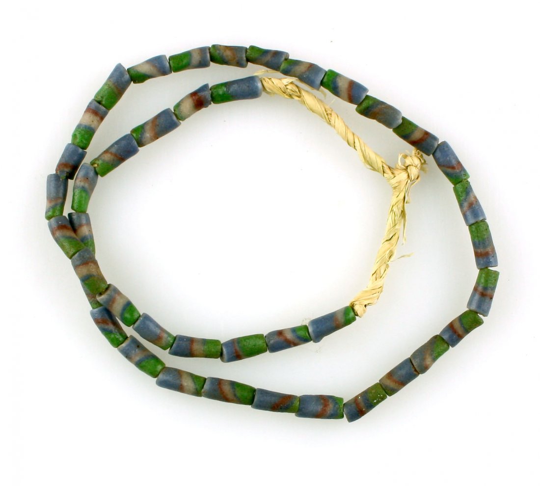 22" Trade Bead Necklace: Sand cast multicolor beads. Pretty!