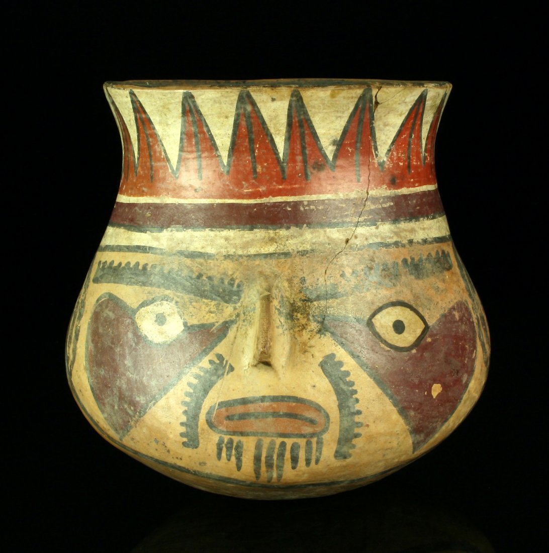 5 3/4" x 6" Nazca Polychrome Effigy Pot (1 of 6)