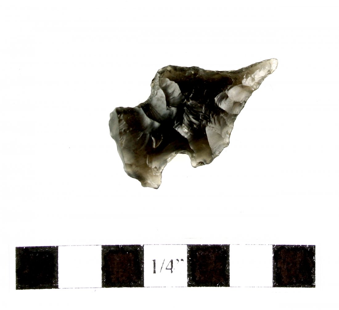1 1/8" Merrybell Perforator/Drill: Nice obsidian example from Washington State. Perforator/Drill Tip.