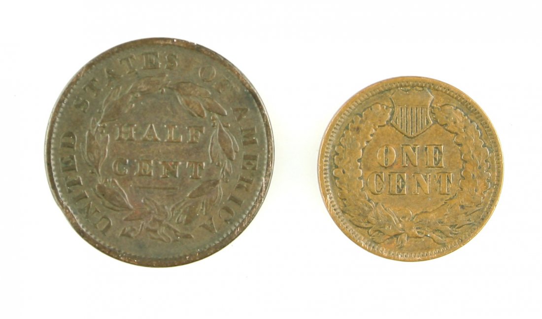 1835 Half Cent and 1901 Indian Head Penny (1 of 2)