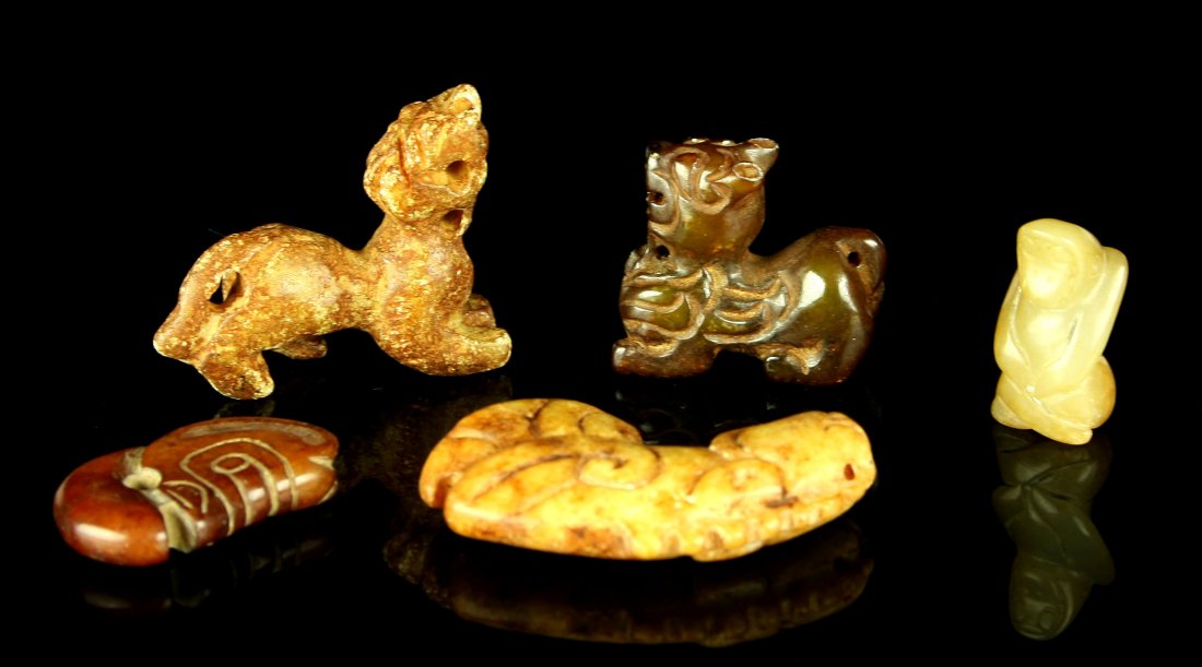 5 Chinse Figural Carvings (1 of 1)
