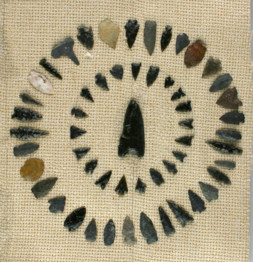 Vintage Display of 55 Nevada Artifacts (1 of 1)