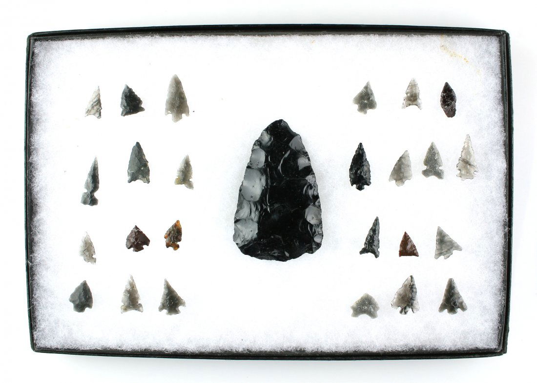 Display of 26 Obsidian Nevada Artifacts (1 of 1)