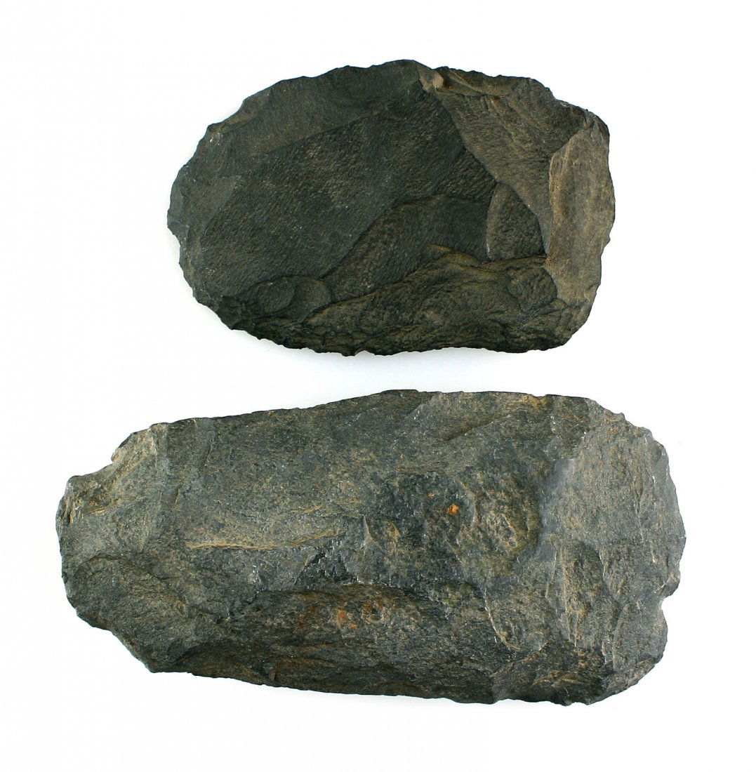 Pair of black Flint Celts (1 of 2)