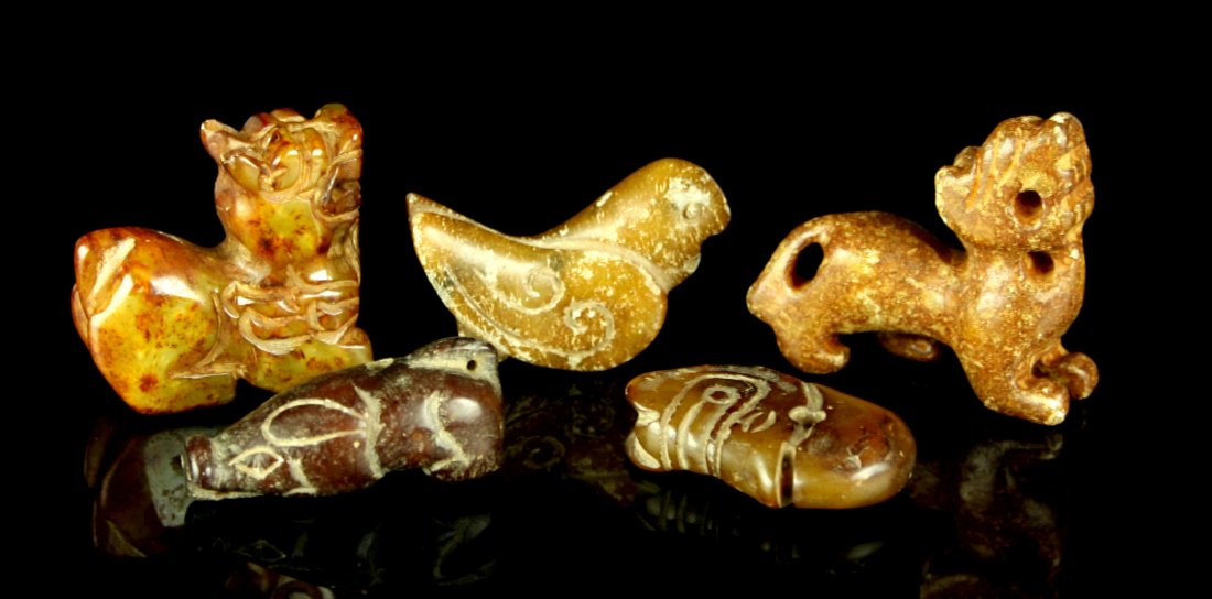 5 Chinese Figural Carvings (1 of 1)