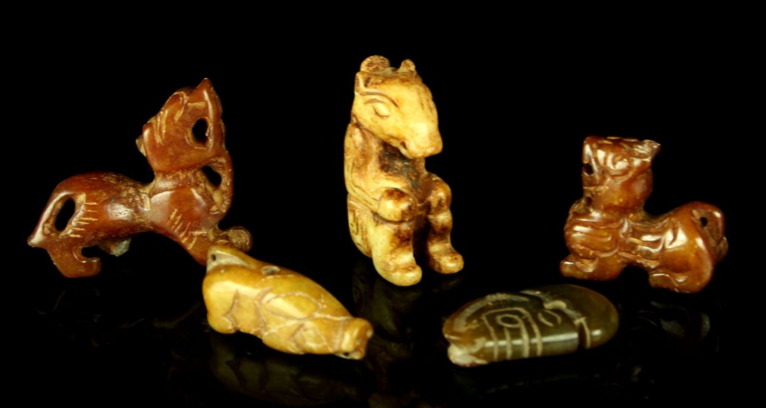 5 Chinese Figural Carvings (1 of 1)