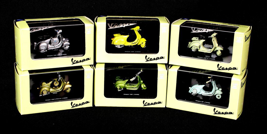 6 Model Vespa Scooters with Displays (1 of 1)