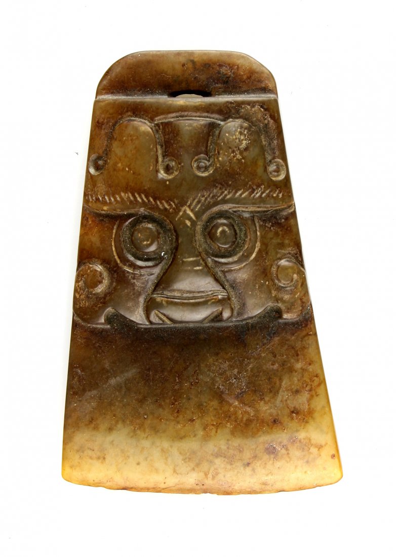 Antique Chinese Jade Tiger Axe form Pendant (1 of 4)