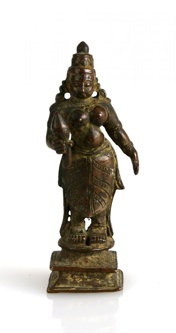 3" Statuette of Indian Goddess in Bronze (1 of 5)