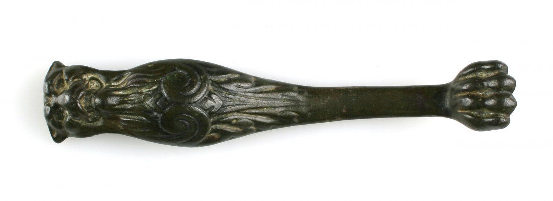 7 1/16" Roman Bronze Censer Leg  of a Lion (1 of 2)
