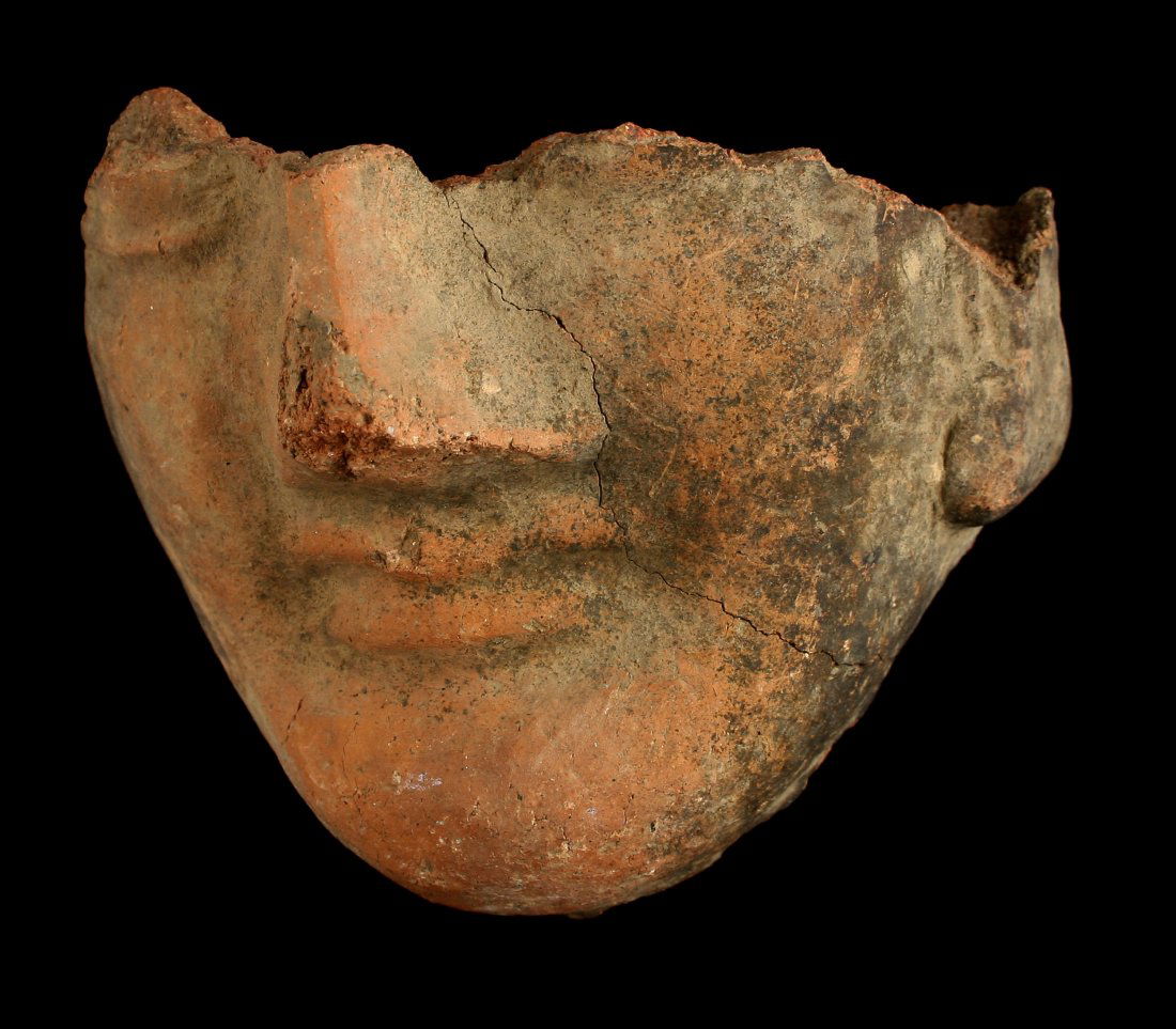 Large 4 1/2" Roman Terracotta Face (1 of 2)