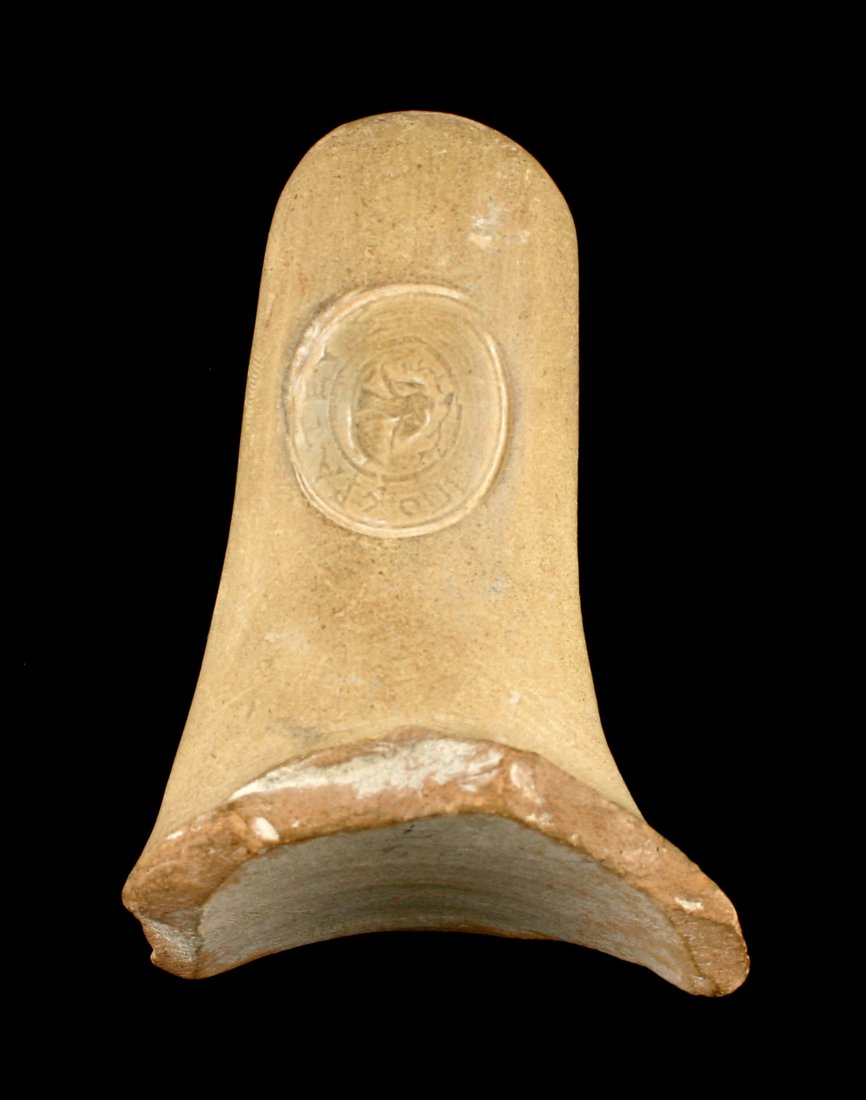 4" Greek Amphora Jar Handle with Stamp (1 of 4)