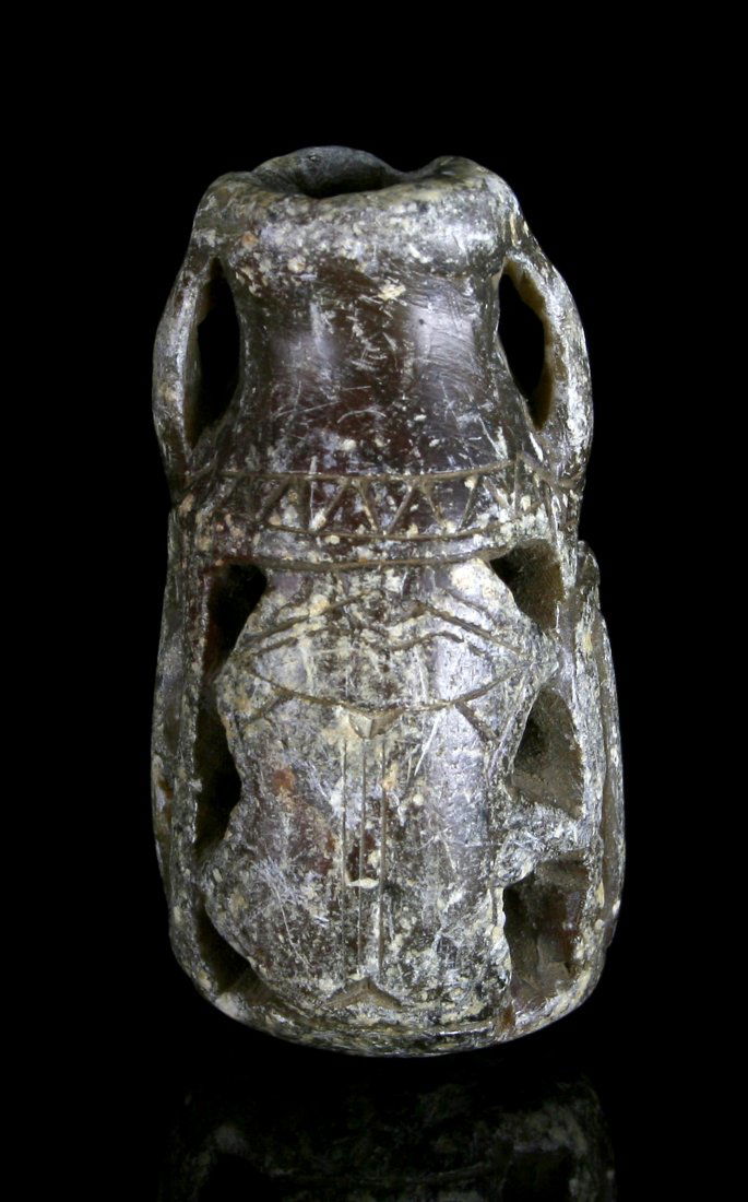 Engraved Egyptian Vase with Scarabs (1 of 5)