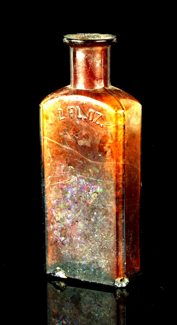 5 1/8" Early 1900's Hart's Swedish Asthma Cure Bottle: Hart's Swedish Asthma Cure Co., Buffalo, N.Y. Nice brown/amber bottle with a chipped base and corner, and one smaller chip from lip. 2 FL. OZ example.
