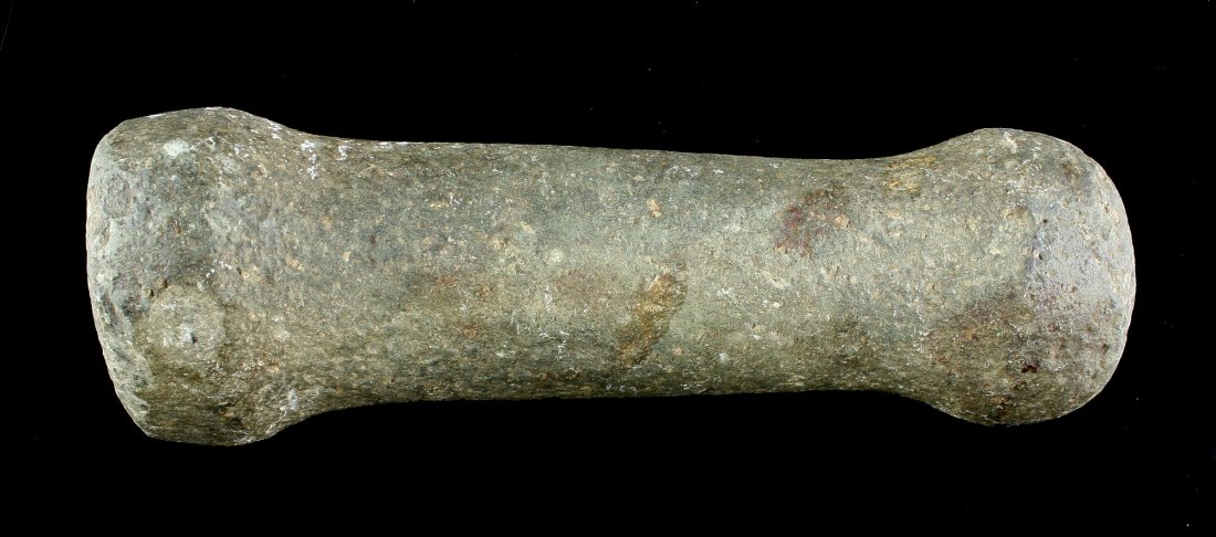 8 1/8" Northwest Coast Pestle: Greenstone example from the Northwest coast. Larger than usual example. Ex Dr. Evan Maurer Collection.