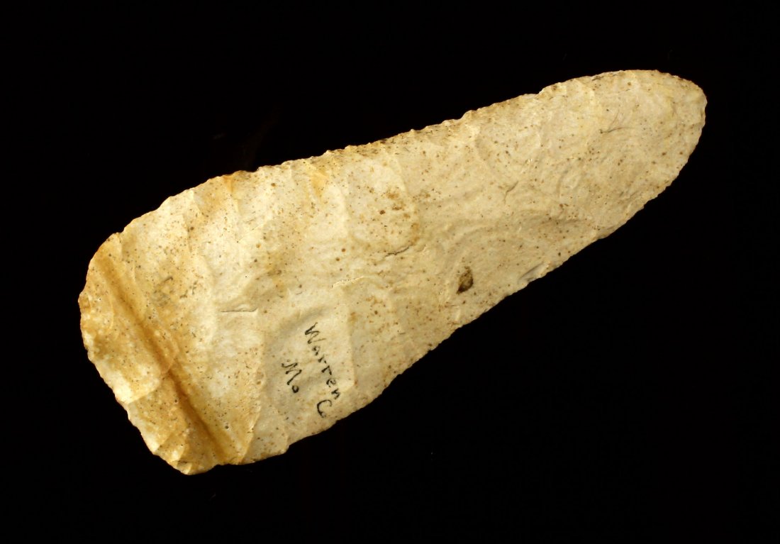 5 1/16" Stanfield Knife - Stermer COA: Pretty example from Warren Co., Missouri. Formerly of the Tate Collection. Well made with a thin blade and textbook tapering crosssection. Stermer COA