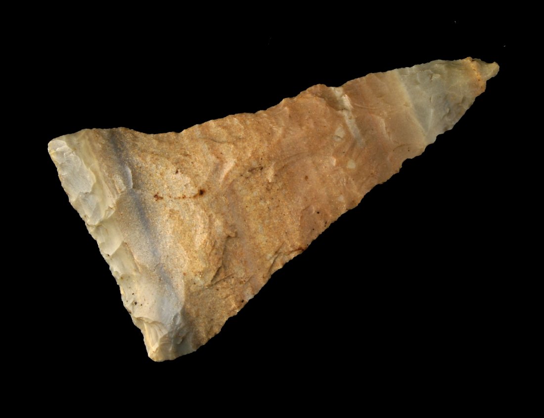 3 5/16" Cobbs Knife: Pretty Carter Cave Flint example from Kentucky. Loaded with mineralization.