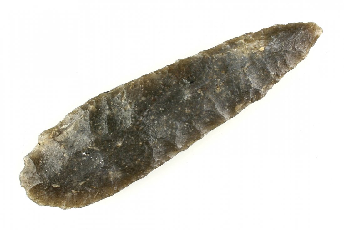 3 15/16" Lerma - COA: Nice example from Texas formerly of the Phil Smoot and Tate Collections. Translucent high grade fossil chert. Baker COA.