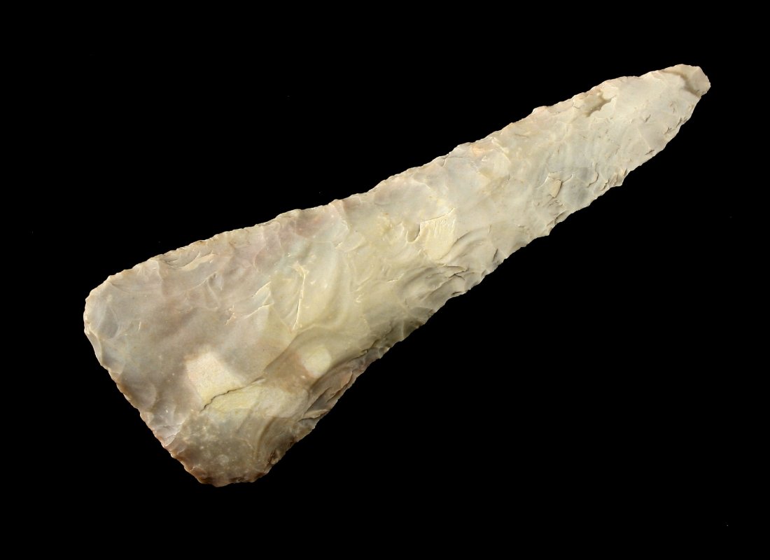 3 7/8" Ensor Knife - TxDigger COA: Found in Lampasas Co., Texas on Sulphur Creek. Ex - Tate Collection. TxDigger (Bill Arnold) COA.