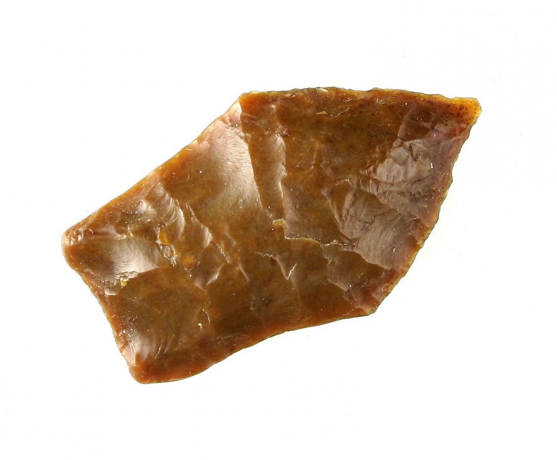 1 9/16" Angostura: High grade brown Edwards Chert. Formerly of the Tate Collection. Well flaked with classic form.