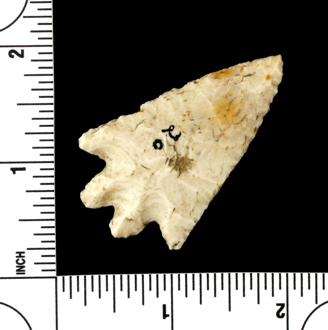 2 1/8" Cossatot River: Fantastic example from Scott Co., Illinois. Burlington Chert example formerly of the Leo Paul Davis Collection.