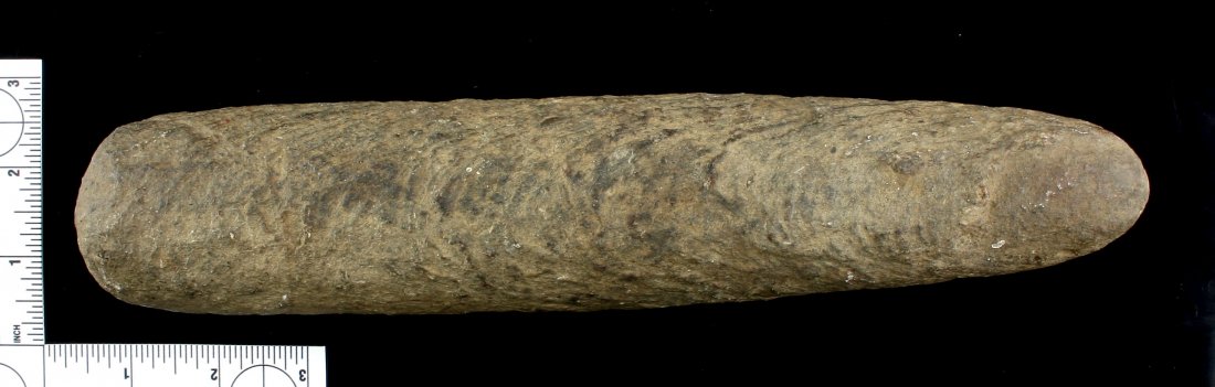 11 1/8" Pestle: Large well made pestle from the Harold French Collection. Indiana. Green hardstone.