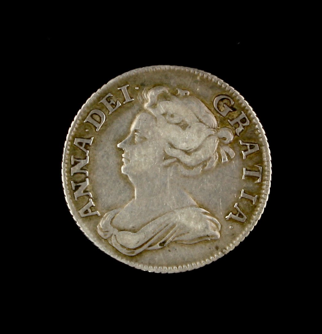 Rare 1708 Plumes Queen Anne Silver Shilling (1 of 2)
