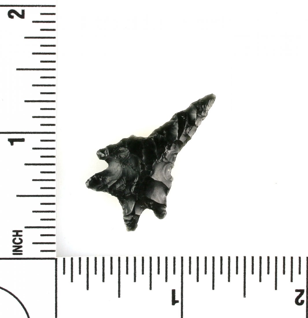 1 1/4" Elko Drill: Lake Co., Oregon Obsidian. Ex - Reg Seely Collection.