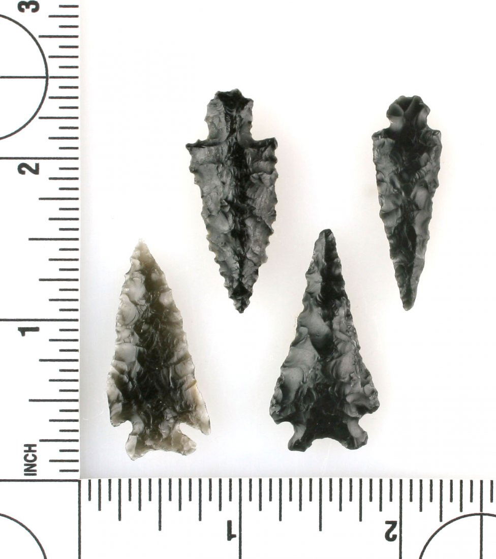 4 Oregon Obsidian Points (1 of 2)