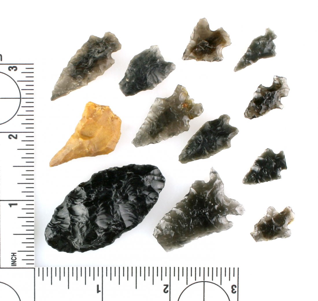 Assortment of Oregon Artifacts: Lake Co., Oregon Obsidian. Ex - Reg Seely Collection.