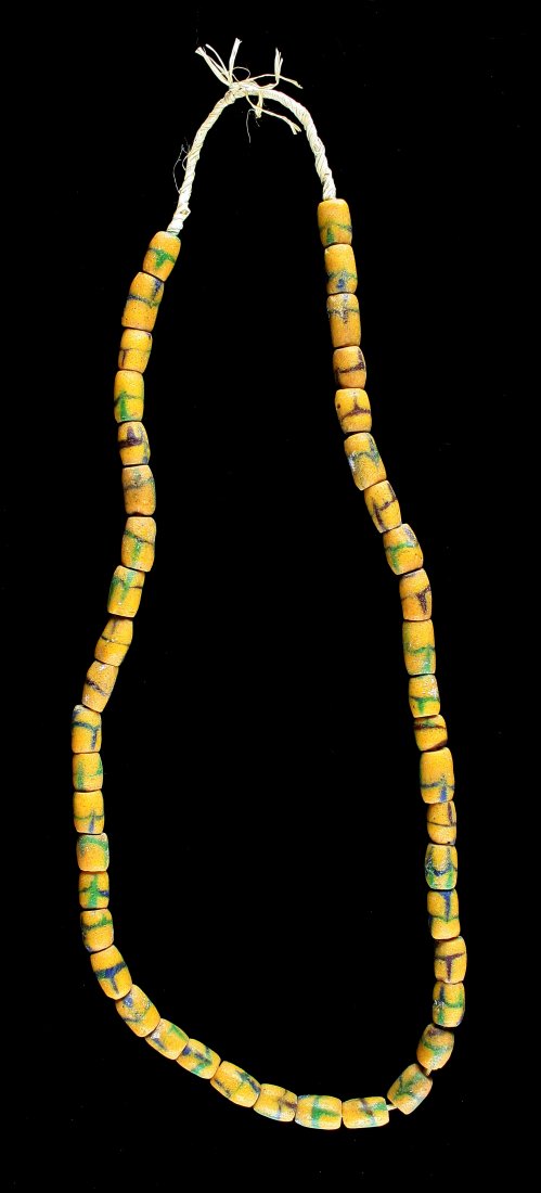 26" Trade Bead Necklace: Orange sand cast beads.