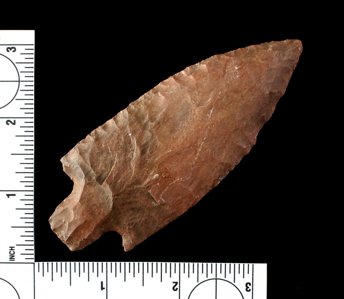 4 1/4" Ledbetter: Maroon dover chert. from Central Tennessee. Ex - Griffin Collection.