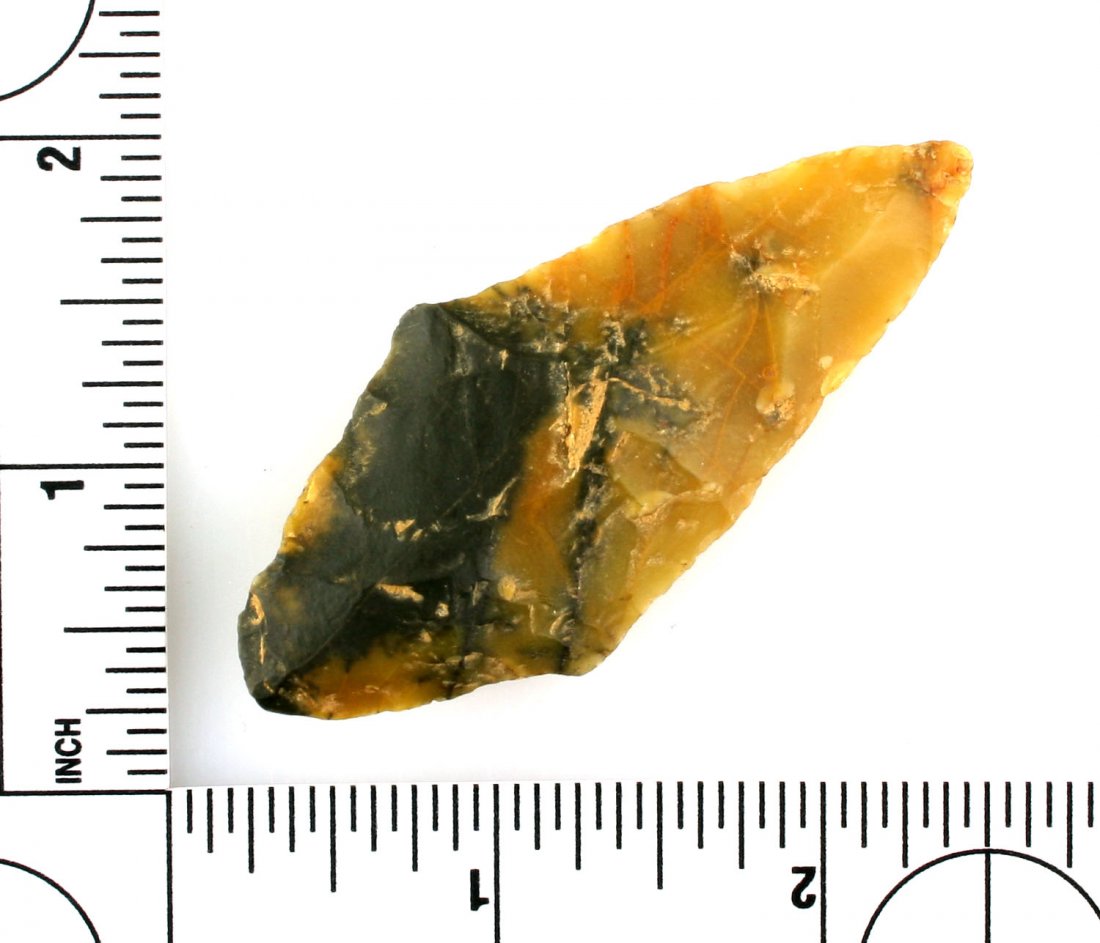 2 11/16" Gary: Golden spiderweb Novaculite from Southeastern Oklahoma. Nice.