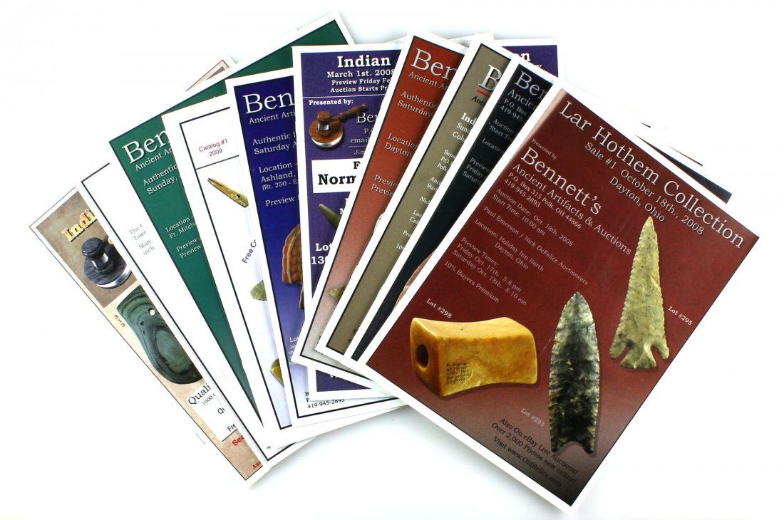10 Bennetts Auction Catalogs including Hothem Catalog: Includes Lar Hothem Catalog #1 and 9 other sale catalogs. Great Reference.