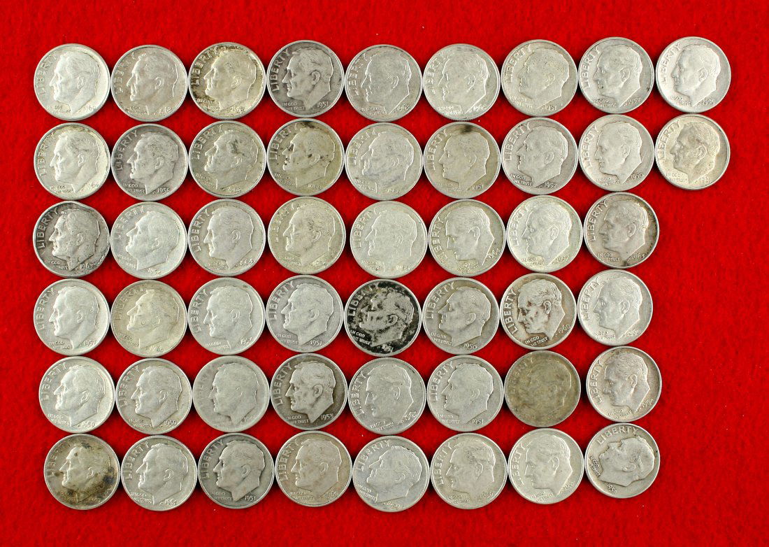 50 Silver Roosevelt Dimes (1 of 1)