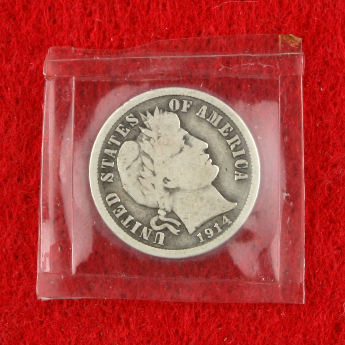 1914-D Barber Dime: Nice example.