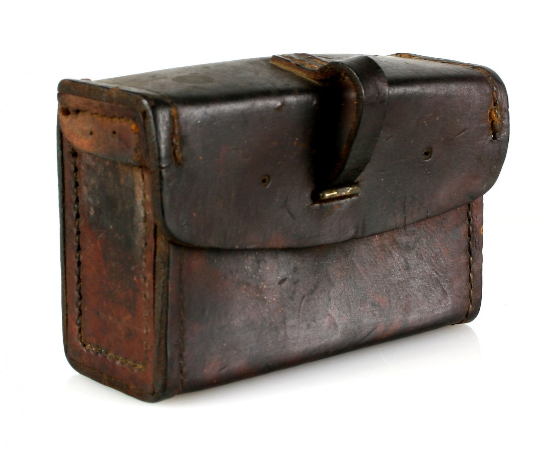 5 1/4" Vintage Leather Cartridge Box (1 of 5)