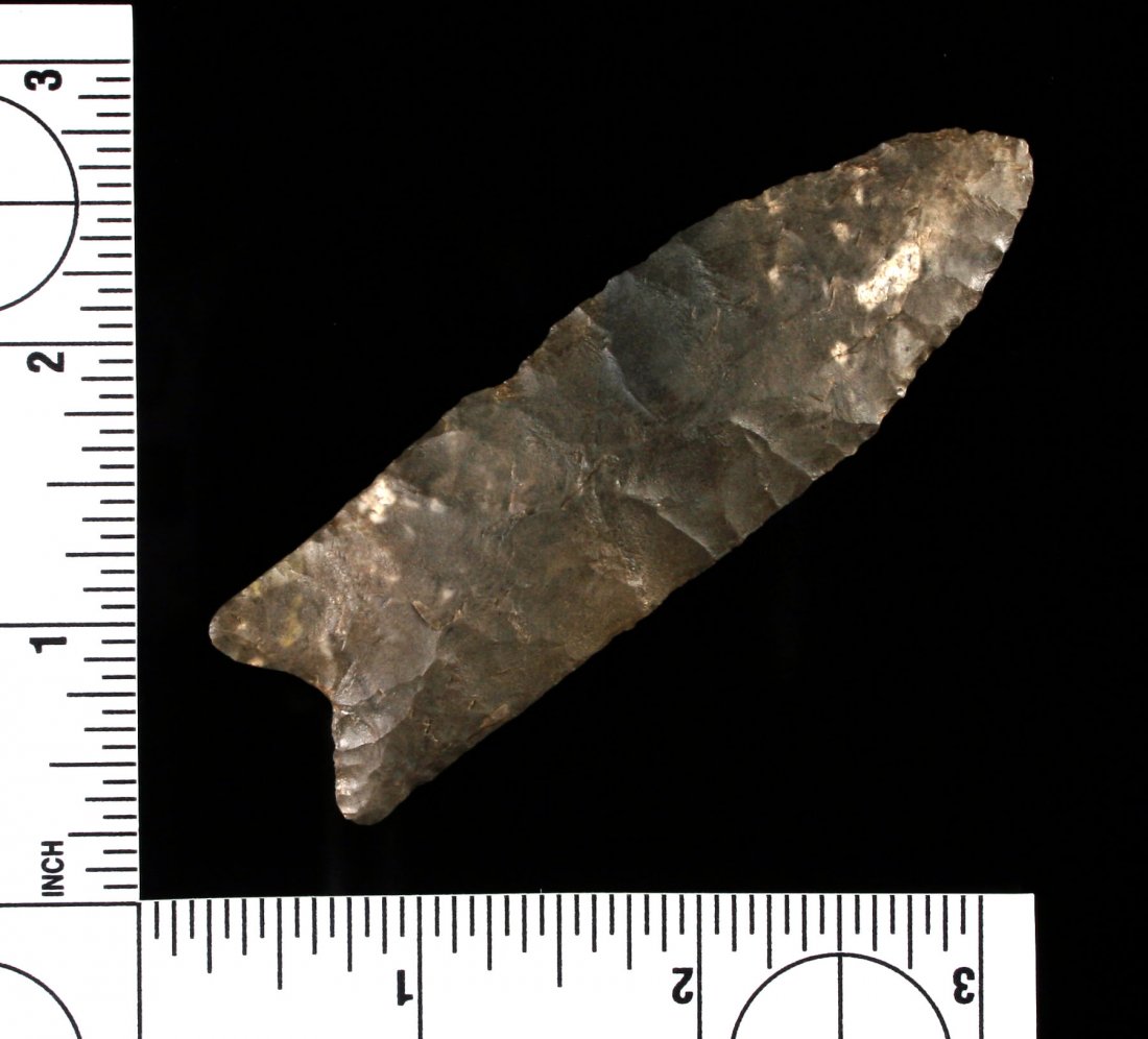 3 3/8" Allen - Meador COA: Gray Four Acre (Foraker) Chert reported from Tulsa Co., Oklahoma on the Meador COA.