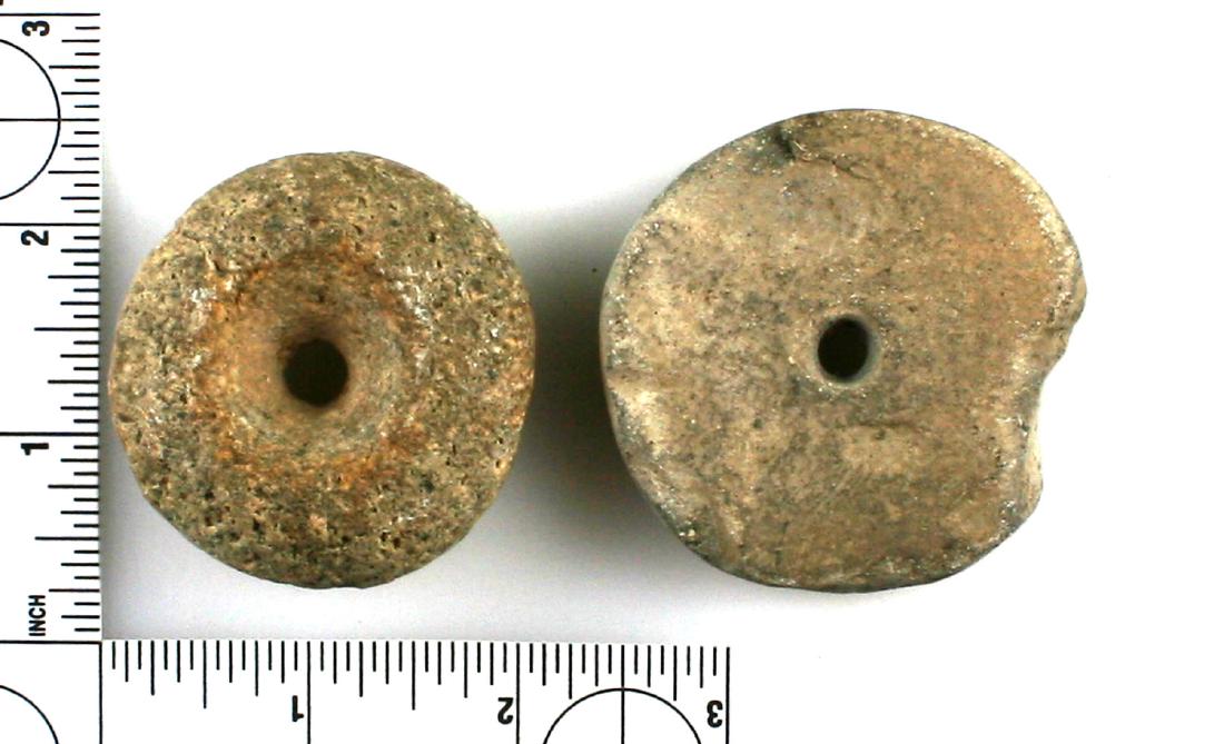 Pair of Stone Ear Flares: Pair of nice PreColumbian Ear Flares. Central America.