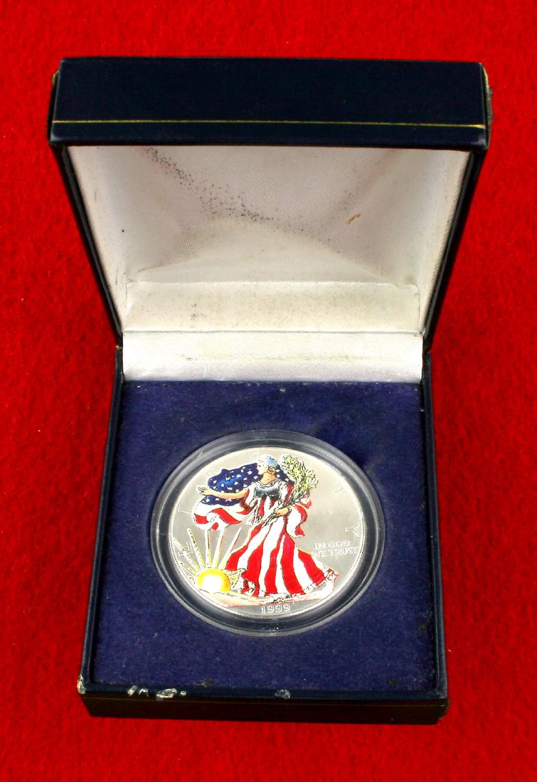 1999 Silver Eagle 1ozt Colorized with Case (1 of 3)