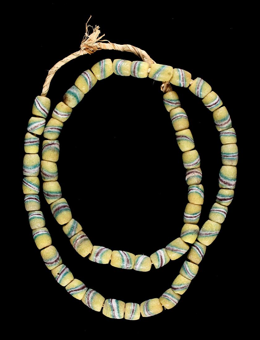 26" Trade Bead Necklace: Sand cast trade beads.