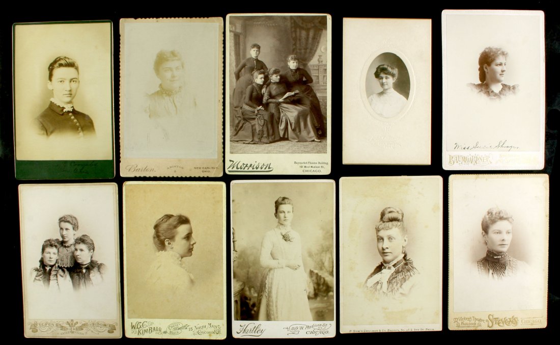 10 Cabinet Cards  - Late 1800's Women (1 of 2)