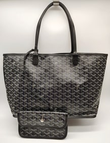Goyard Anjou Reversible Tote Coated Canvas PM (Black)