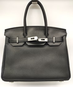 Hermes Birkin 30 Handbag (Black Togo with Palladium Hardware)