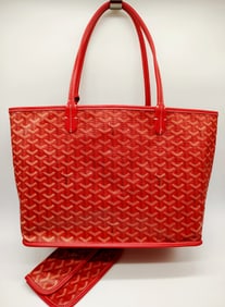 Goyard Anjou Reversible Tote Coated Canvas PM (Red)