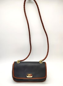 Vintage Bottega Veneta Black Brown Crossbody Shoulder Bag